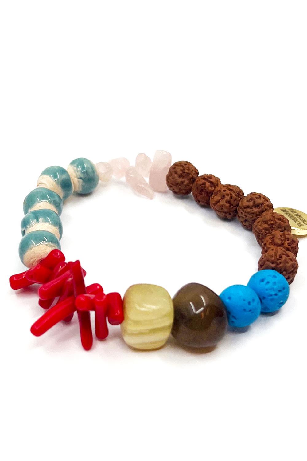 Uyum için Doğal Taş ve Rudraksha Bileklik