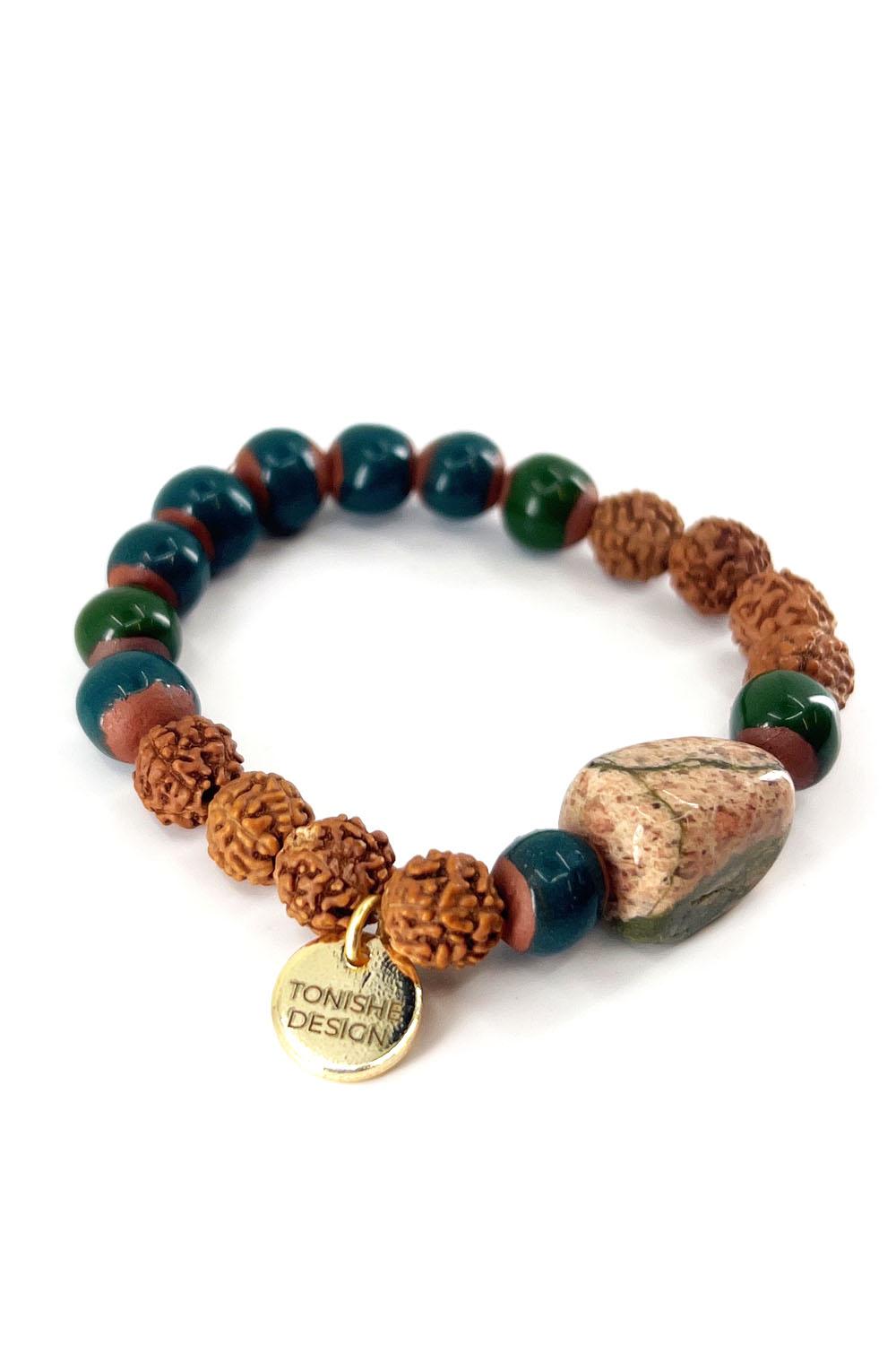 Başarı için Doğal Taş ve Rudraksha Bileklik